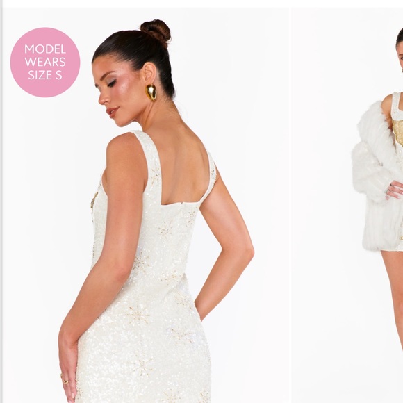 Show Me Your MuMu White Sequin Dress - Picture 3 of 3